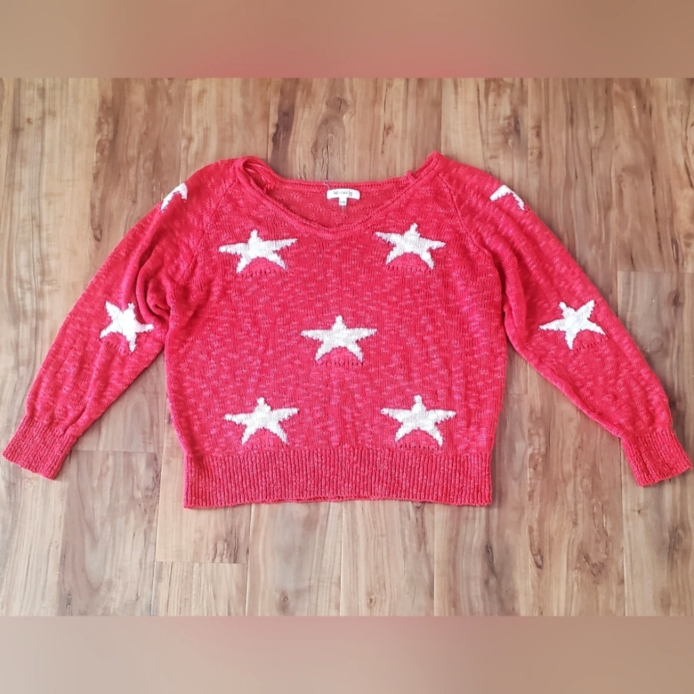 Red and white star sweater